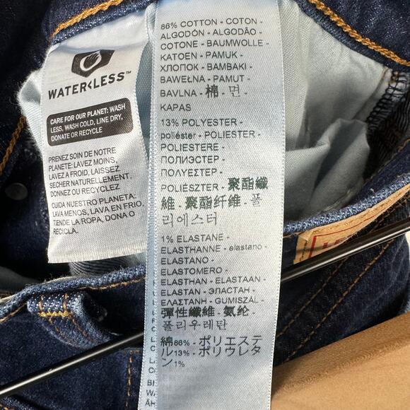 Levi's | Dark Wash Ribcage Straight Ankle Distressed High Rise Button Fly Jeans - Picture 9 of 10